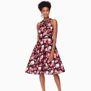 NWT Kate Spade Blooming Mikado Fit and Flare Midi Dress Size 6 Vibrant Floral